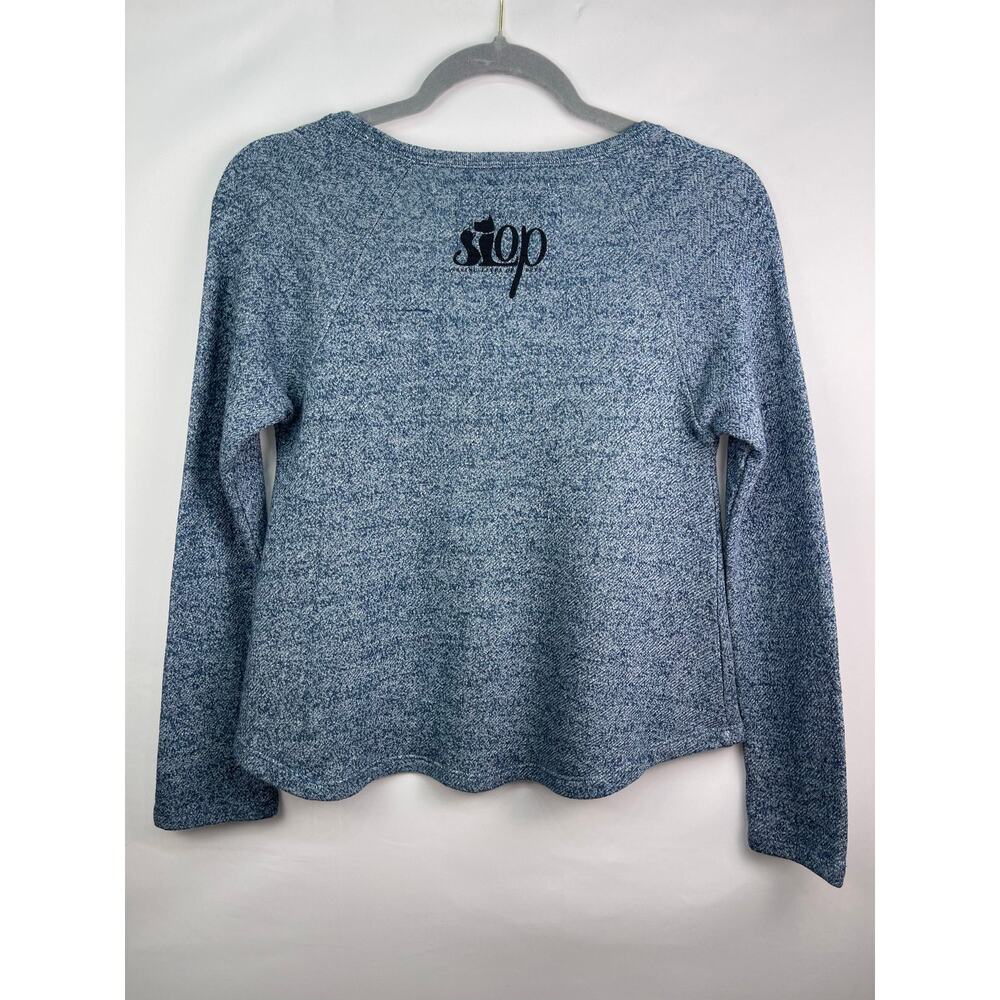 Threads 4 Thought Save the Elephants Recycled Long Sleeve Shirt Blue XS - Picture 3 of 8
